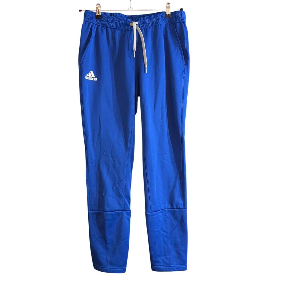 Adidas Track Pants Men's Medium Blue Microfiber Tapered Ankle